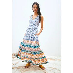 NWOT Anthropologie Gathered Maxi Floral Flouncy and Feminine Dress